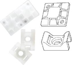 Marinco Mount Tiewrp 8 Screw White 25Pk - MAR199231 - Steveston Marine and Hardware