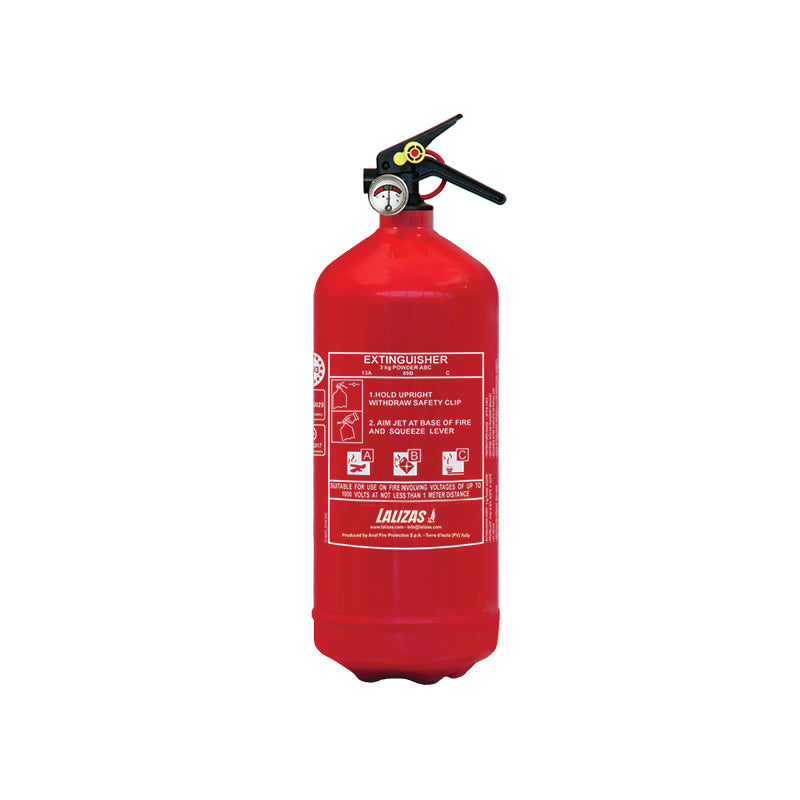 Lalizas Fire Extinguisher Dry Powder, 3kg, Stored Pressure w/ Bracket, MED (EN, IT, GR)