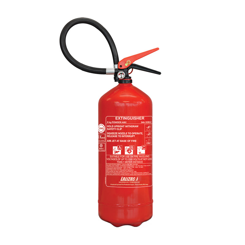 Lalizas Fire Extinguisher Dry Powder, 6kg, Stored Pressure w/ Wall Bracket, MED (EN, IT, GR)