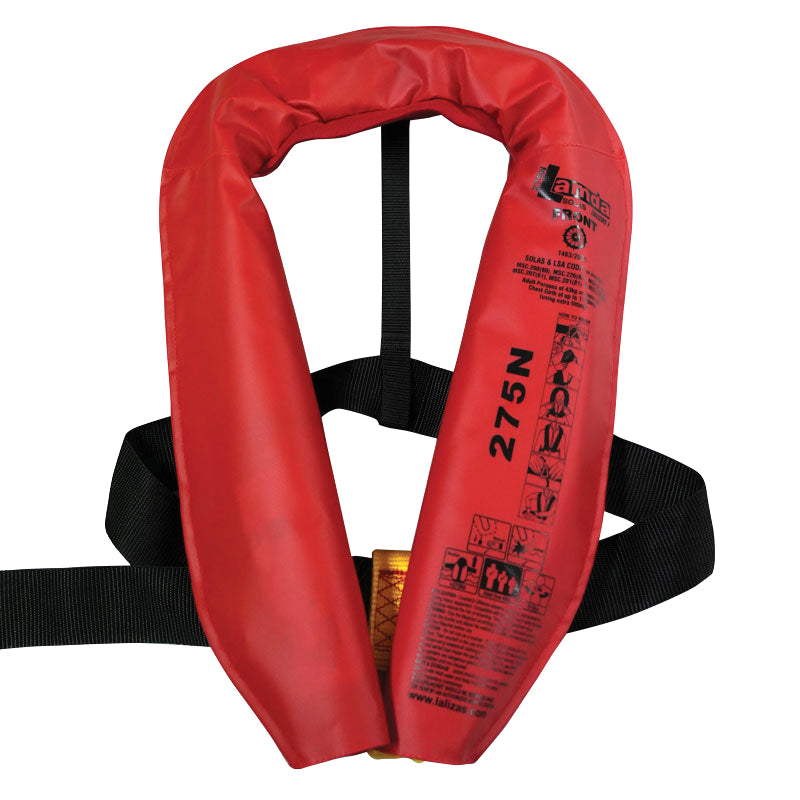 Lalizas Inflatable Lifejacket Lamda, Auto, 275N, w/ Zipper, SOLAS/MED