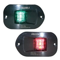 Lalizas FOS LED 12 Starboard & Port Lights 112,5Â°, Side & Flush mounted, Set, w/ Black Housing - Steveston Marine and Hardware