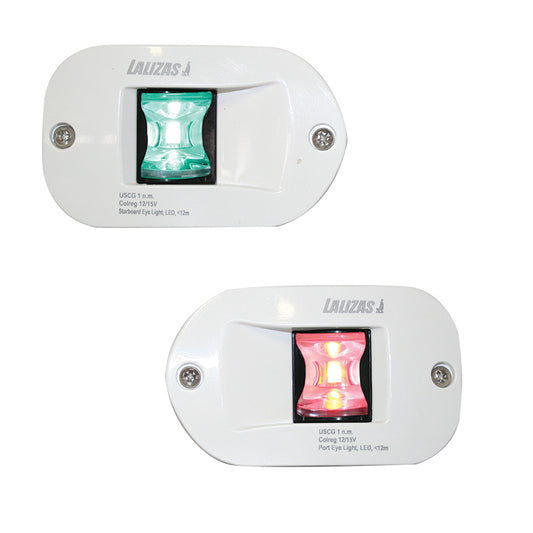 Lalizas FOS LED 12 Starboard & Port Lights 112,5å¡, Side & Flush mounted, Set, w/ White Housing