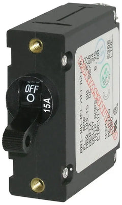 Blue Sea Systems A - Series Black Toggle Circuit Breaker - Single Pole 15A - 7208 - Steveston Marine and Hardware