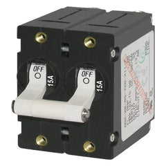 Blue Sea Systems A - Series White Toggle Circuit Breaker - Double Pole 15A - 7235 - Steveston Marine and Hardware
