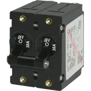 Blue Sea Systems A - Series Black Toggle Circuit Breaker - Double Pole 30A - 7237 - Steveston Marine and Hardware
