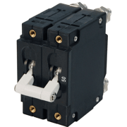 Blue Sea Systems C - Series White Toggle Circuit Breaker - Double Pole 50 Amp - 7251 - Steveston Marine and Hardware