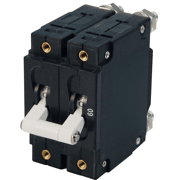 Blue Sea Systems C - Series White Toggle Circuit Breaker - Double Pole 60 Amp - 7254 - Steveston Marine and Hardware