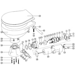 Plastic base for electric toilets with spare parts - Steveston Marine and Hardware