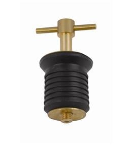 attwood - drain - plug - t - handle - brass - plated - Steveston Marine and Hardware