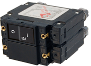 Blue Sea Systems C-Series Flat Rocker Circuit Breaker - Double Pole 50A