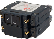 Blue Sea Systems C-Series Flat Rocker Circuit Breaker - Double Pole 80A