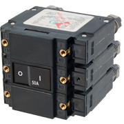 Blue Sea Systems C-Series Flat Rocker Circuit Breaker - Triple Pole 50A AC - 7565