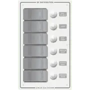 Blue Sea Systems Contura Water Resistant 12V DC Circuit Breaker Panel - White 6 Position - 8273 - Steveston Marine and Hardware