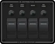 blue sea systems water resistant circuit breaker panel 4 position-black - 8372