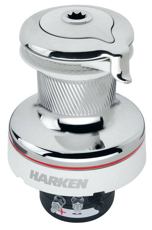 Harken UniPower Radial Winch w-Accessories - Chrome 12 Volt White RAL9003