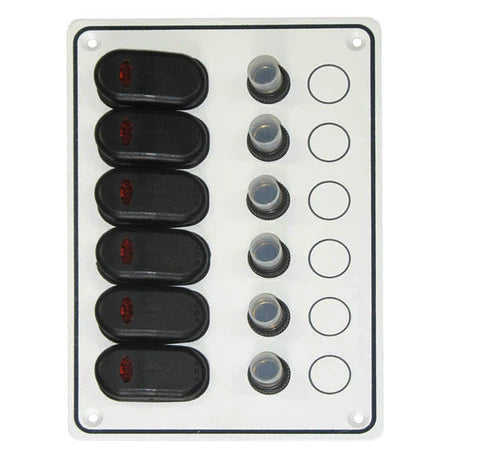 Victory Switch Panel White, 6X15A Breaker - AA10061WH