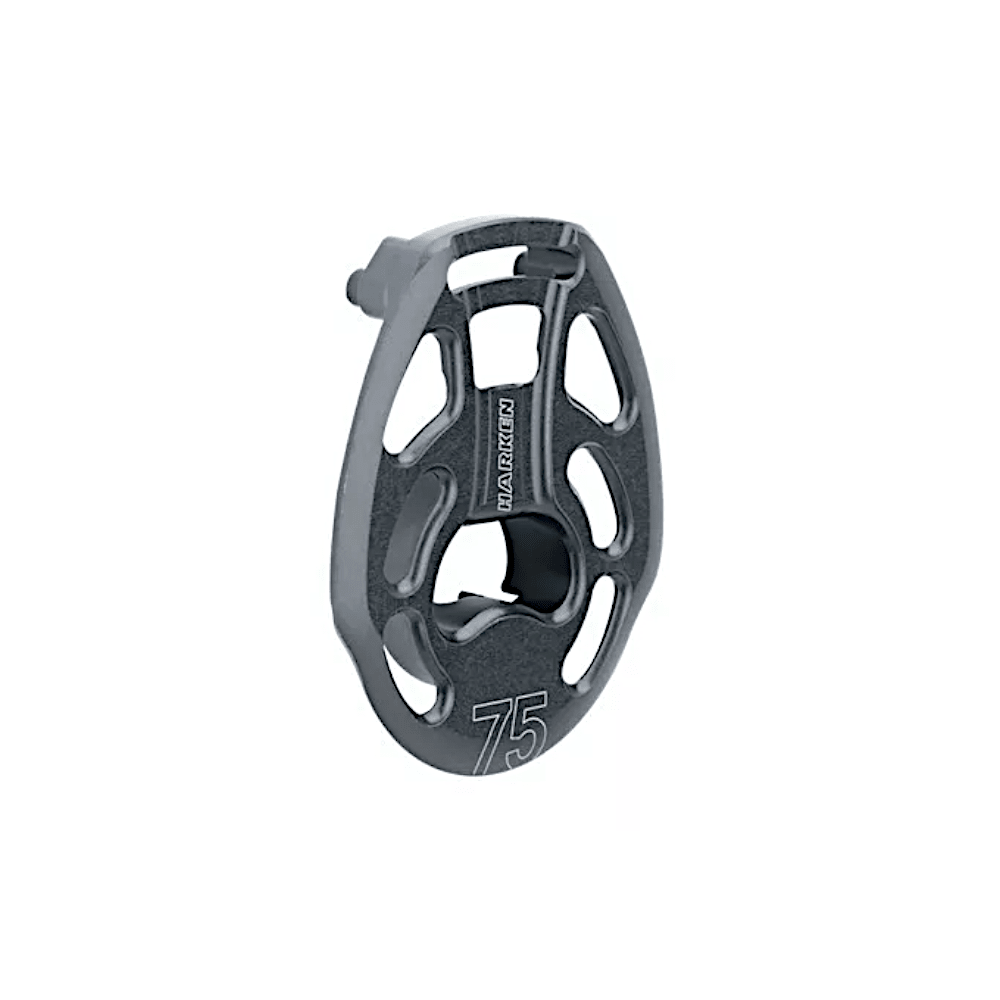 Harken Sideplate with Helicoils - 75mm Black Magic Loop Block (AL - 3726) - Steveston Marine and Hardware