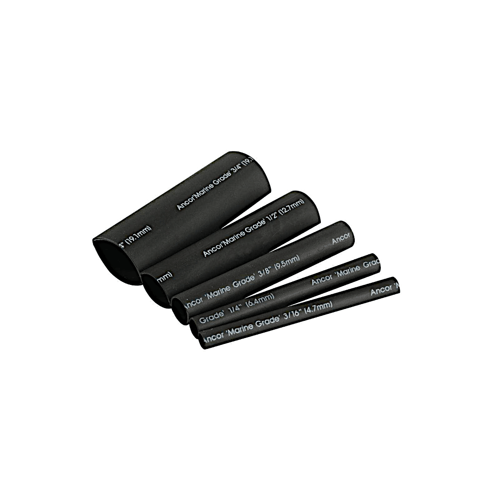 Ancor 3/16" - 3/4" Heat Shrink Tubing, Black - Steveston Marine and Hardware