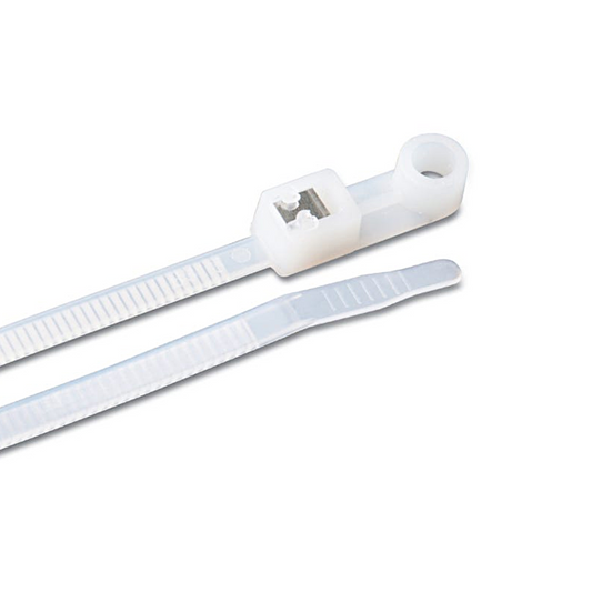 Ancor Mounting Self-Cutting Cable Ties - Natural & UV-Resistant Black, 8" to 14"