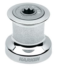 Harken Single Speed Winch w - chromed bronze base & drum, alum top - Steveston Marine and Hardware