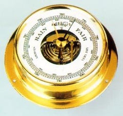 BAROMETER,"TEMPO" 2 - 3/4" DUAL SCALE BRS.PLT. - Steveston Marine and Hardware