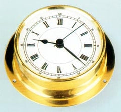 CLOCK,QRTZ."TEMPO" 2 - 3/4" ROMAN 'S BRASS PLATE - Steveston Marine and Hardware