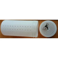 Brons Cylinder Bait Jar 1/2 liter White - CA039 - Steveston Marine and Hardware