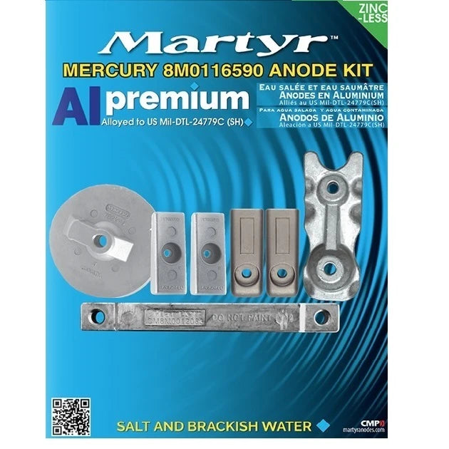 Martyr Mercury Verado Pro Series Anode Kit (Aluminium)
