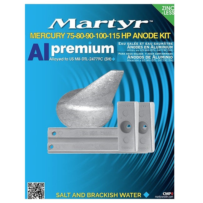 Martyr Mercury 75-115HP Anode Kit (Aluminium)
