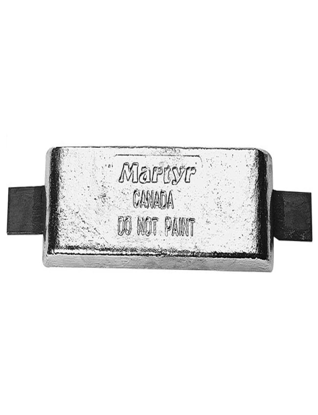 Martyr Hull Strap Anode 12 x 6 x 1-1/4 (Zinc)