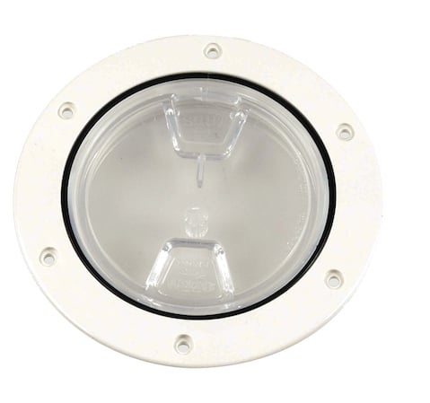 Beckson 4 Screw Out Deck Plate Wh/Cl
