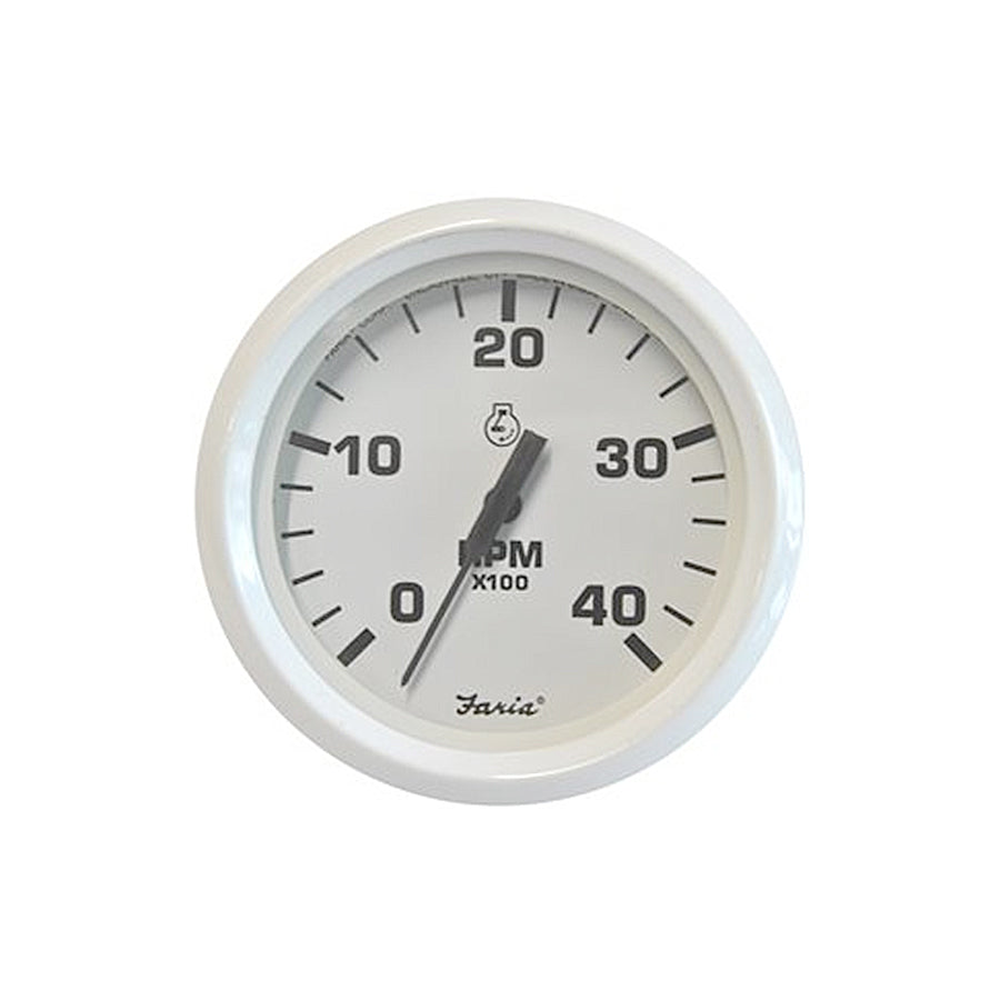 Faria Tachometer 4000 RPM Dress White - 33142