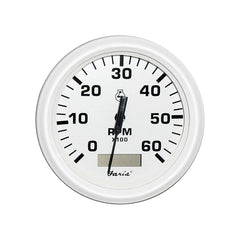 Faria Tachometer with Hourmeter 6000 RPM Dress White - 33132