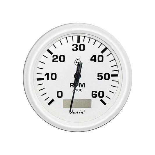 Faria Tachometer with Hourmeter 6000 RPM Dress White - 33132