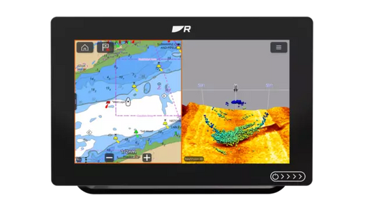 Axiom+ 9 RV, Multifunction 9" Display with integrated RealVision 3D, 600W Sonar, No Transducer w/ Navionics Large Blank Chart for Region Download (South America)