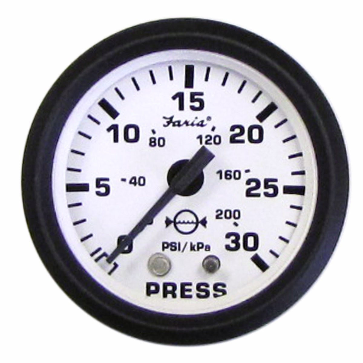 Faria Water Pressure Gauge 60 PSI Euro White - 12975