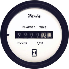 Faria Hourmeter Digital (12-32 Volts) Euro White - FAR12913