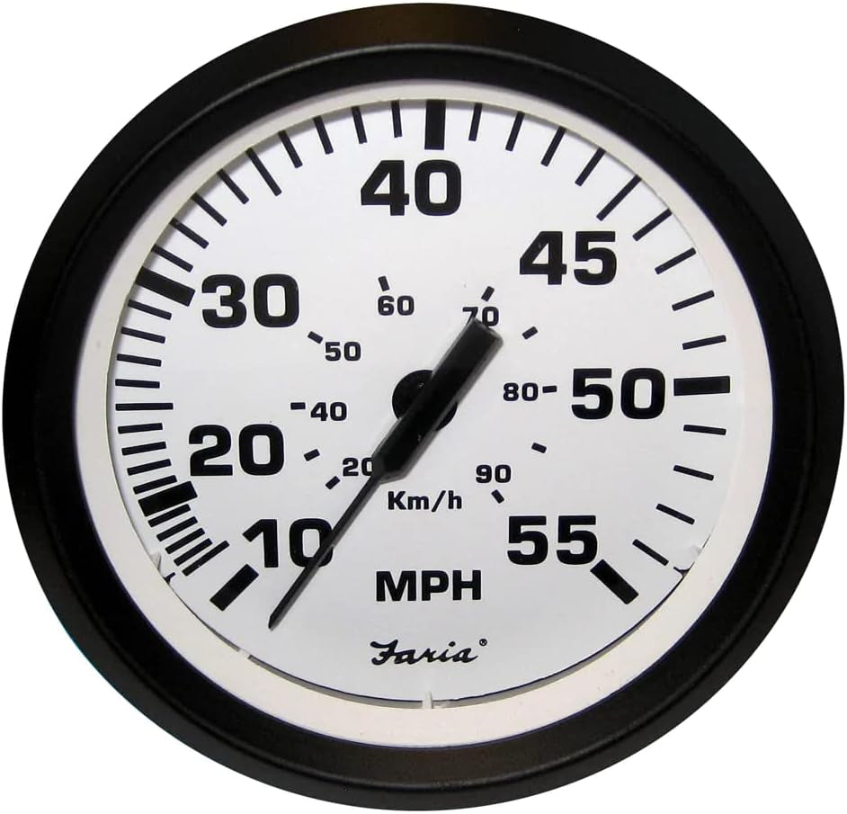 Faria Speedometer (55 Mph) Euro White - FAR32909