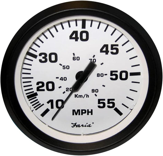 Faria Speedometer (55 Mph) Euro White - FAR32909