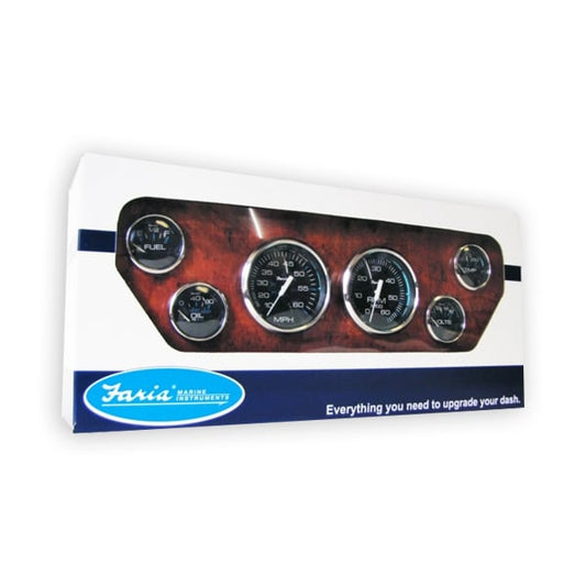 Faria Chesapeake Stainless Steel Black 6-Guage Inboard Boxed Set - FARKTF003