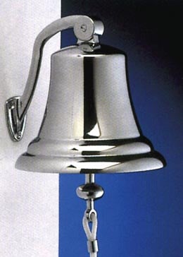 BELL,SHIP'S CHROME 4" FIXED SWIVEL SOLID BRASS - Steveston Marine and Hardware