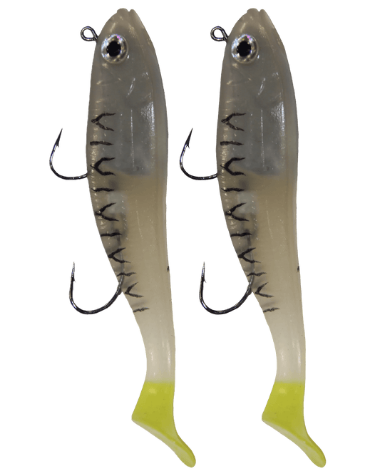 Lighthouse 6oz Mega Bite Swim Tail Jigs Swimtail Glocaine Swim Tail Jig 2 pcs - Steveston Marine and Hardware