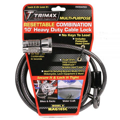 Trimax Combination Cable Lock 10' - Steveston Marine and Hardware