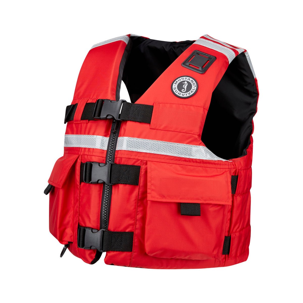 Mustang Sar Vest With Solas Reflective Tape MV5606 3XL Red - Steveston Marine and Hardware