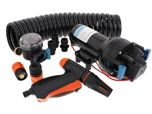 ITT Jabsco HD6 HotShot Washdown Pump Kit With Hose 12V 6GPM