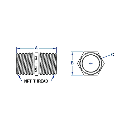 Groco PN-750 3/4" NPT Bronze Pipe Nipple (PN-750)