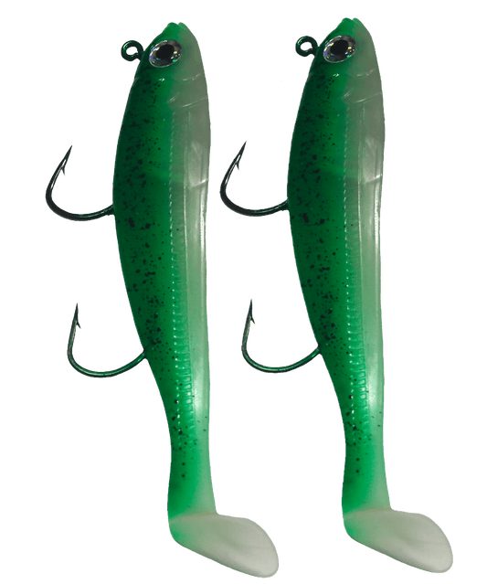 Lighthouse 6oz Mega Bite Swim Tail Jigs Swimtail Pickleback Swim Tail Jig 2 pcs - Steveston Marine and Hardware