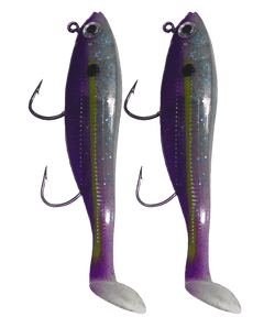 Lighthouse 6oz Mega Bite Swim Tail Jigs Swimtail Purple Morris Swim Tail Jig 2 pcs - Steveston Marine and Hardware
