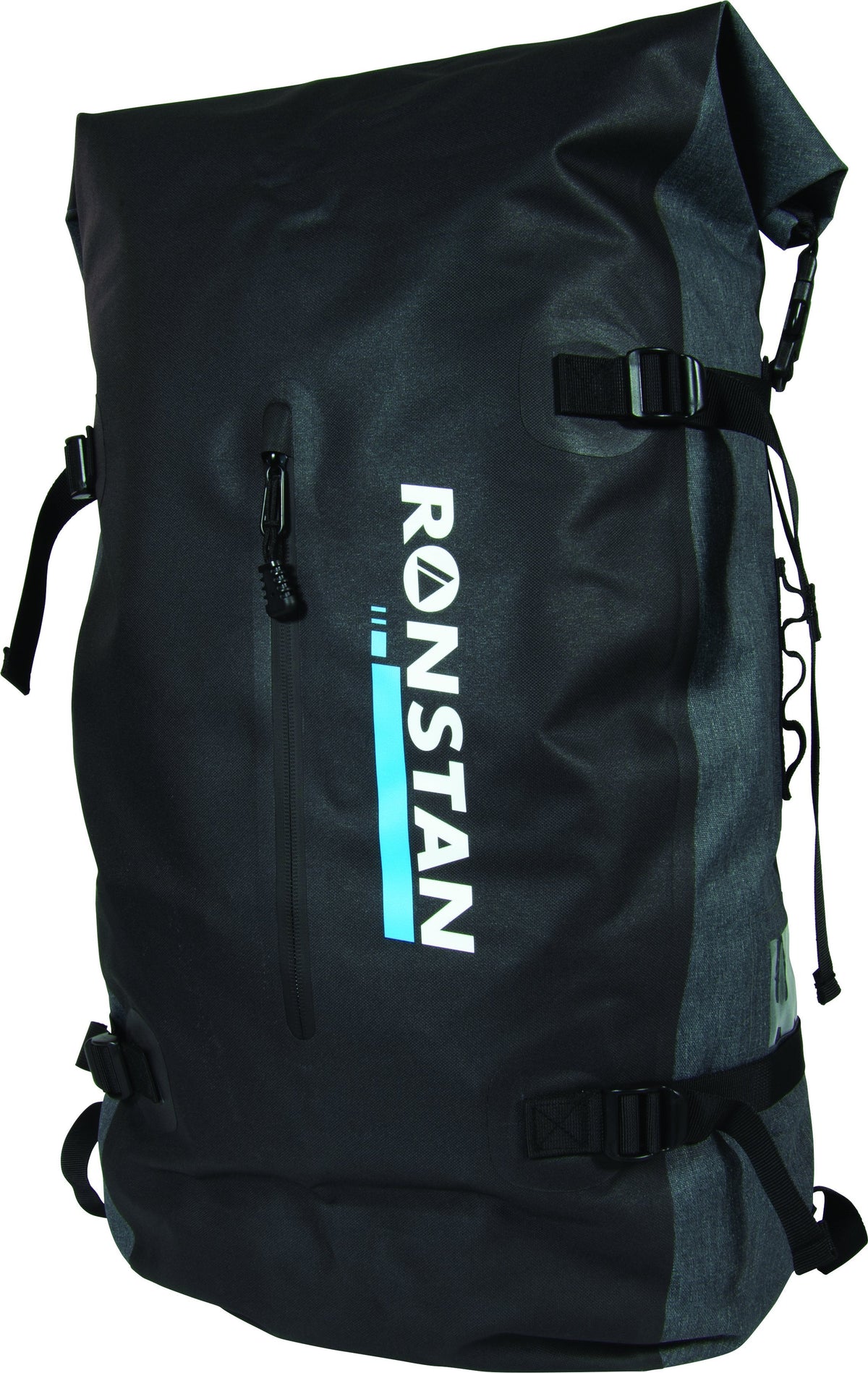 Backpack,Dry 55 Litre. Black + Blue Stripe