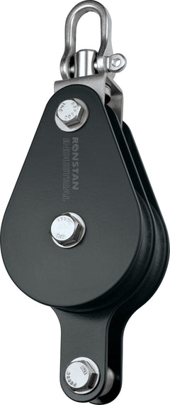 Industrial Block,Double,. 75mm Sheave,Becket,Swivel